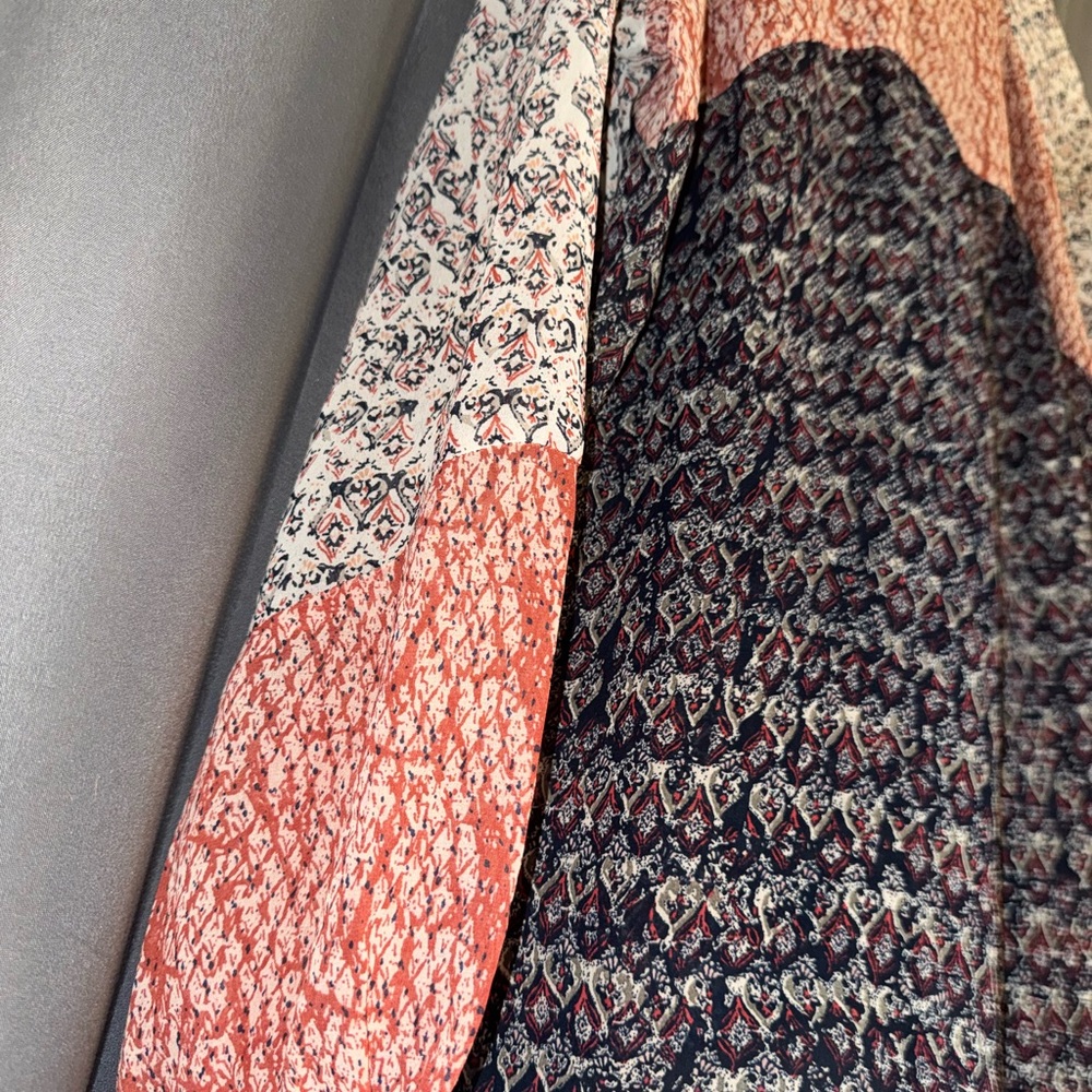 Lucky Brand Boho Multicolor Patterned Blouse - image 6